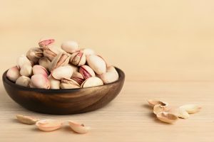 a bowl of pistachios
